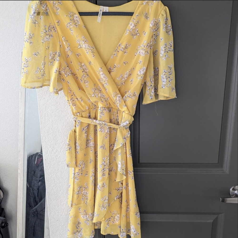 Butter Yellow Floral Dress